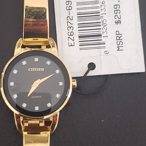 $299 MSRP| Citizen EZ6372-69E Women\'s Gold Tone SS Bangle Watch- See Description